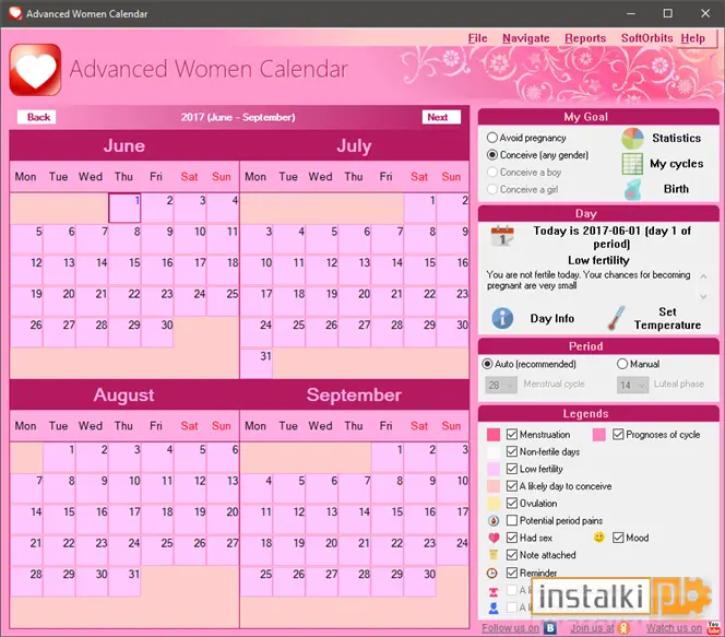 Advanced Women Calendar